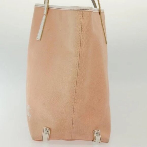 BURBERRY Blue Label Tote Bag Canvas Pink Silver Auth ti3364 - Picture 4 of 14